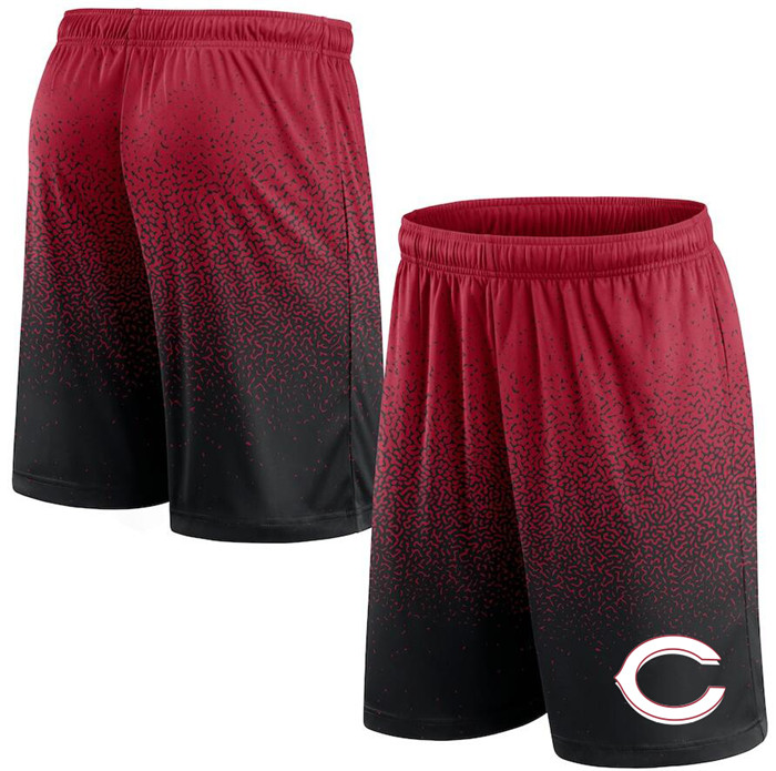 Men's Cincinnati Reds Red/Black Ombre Shorts - Click Image to Close